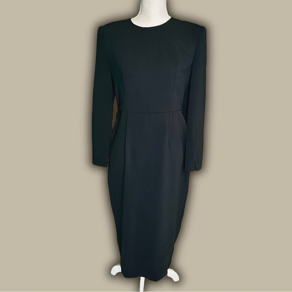 NWOT Sergio Hudson x Target Black ‘Strong Shoulder Midi Dress’ Size Small - Picture 7 of 16